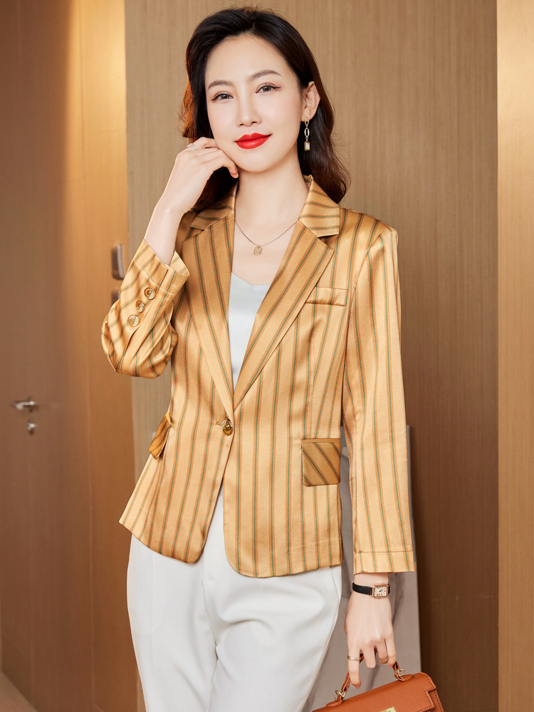 Silk Blazer for Women 2024 Spring, Autumn, Summer High-End Professional Attire Mulberry Silk Elegant Small Suit Jacket Wholesale