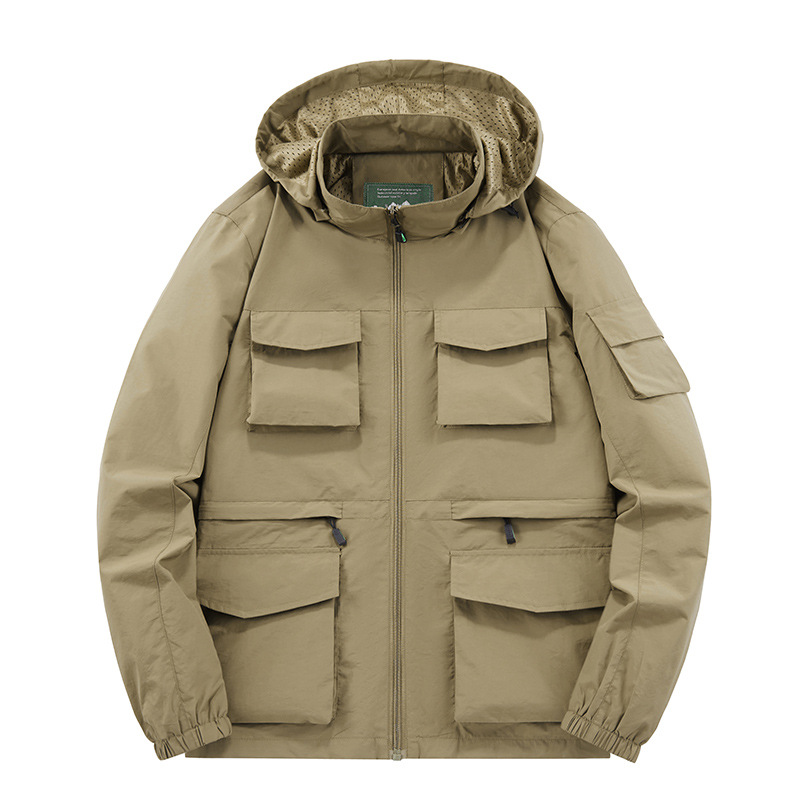 Cross-border pilot jacket men's multi-bag jacket American baseball uniform functional three-proof jacket workwear top