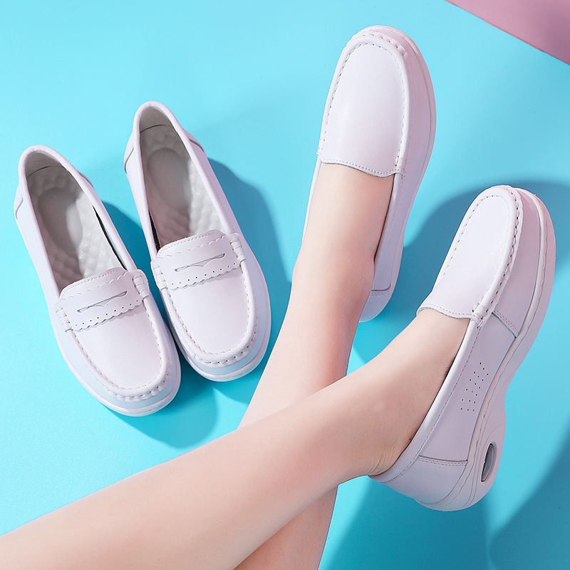 In-Stock Nurse Shoes for Women, Summer Air-Cushioned Soft-Soled Breathable Hospital White Work Shoes, Wholesale Cross-Border Dropshipping