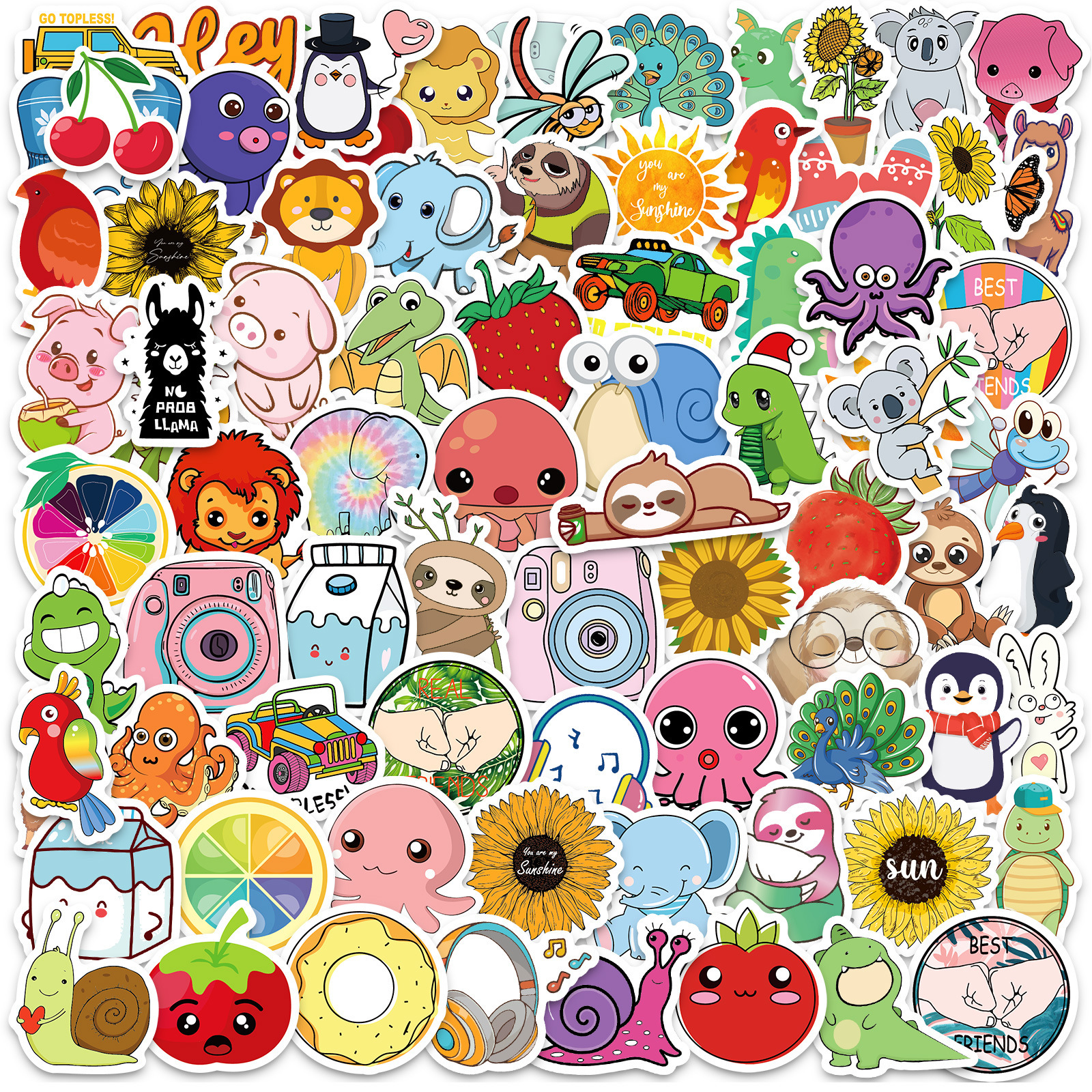 Free Gift: 100 Small-Sized 4cm Fresh Vsco-Style Simple Stickers for Amazon, Wish, and Aliexpress