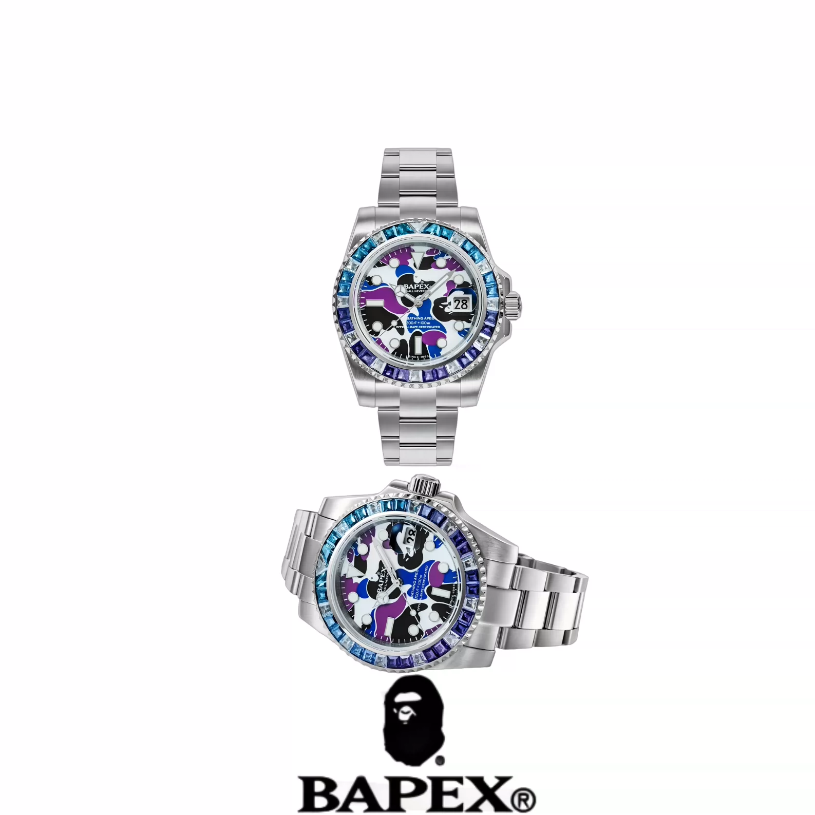 Bapex Type 1 Bape Ape Watch Hong Kong Causeway Bay Diamond-Encrusted Limited Edition Automatic Mechanical Watch Foto QC de TAOBAO na Qualit.ly