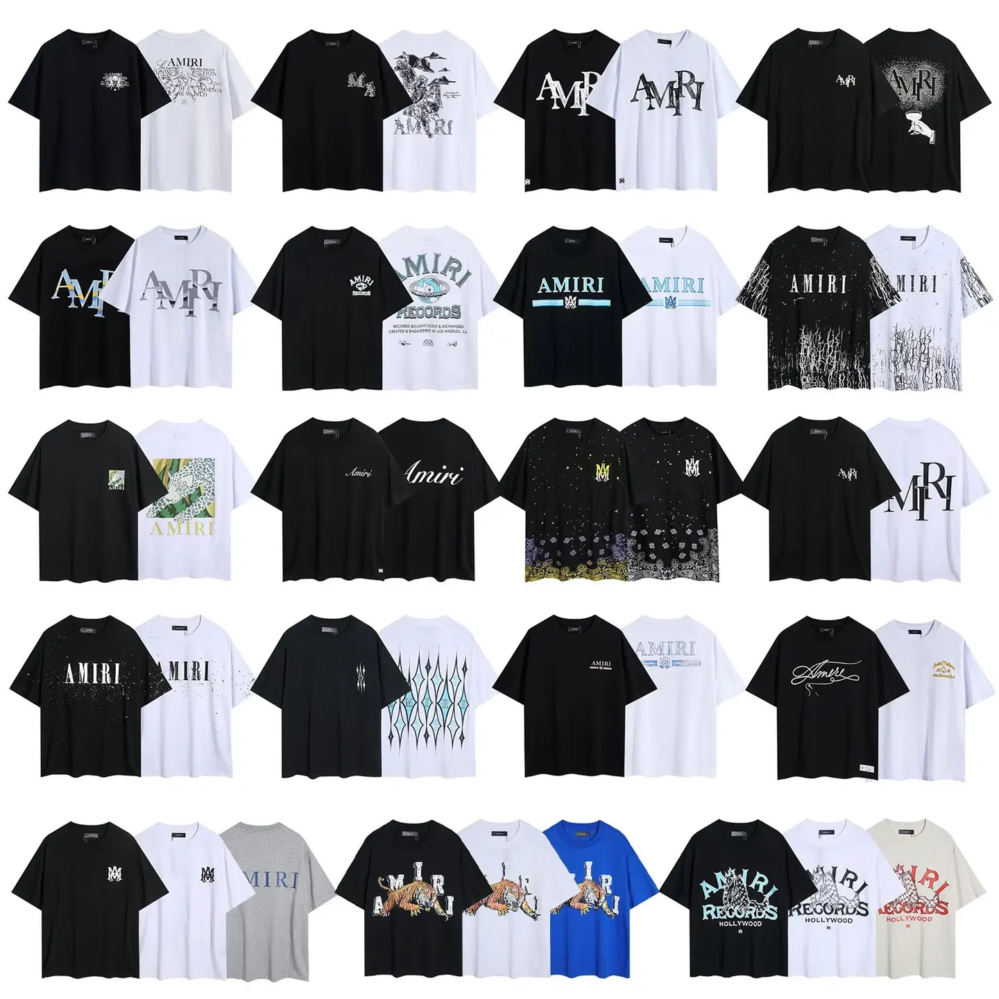 ax-Shirt Letter Printed Cotton Double Yarn Loose Couple Short Sleeve T-Shirt for Men and Women