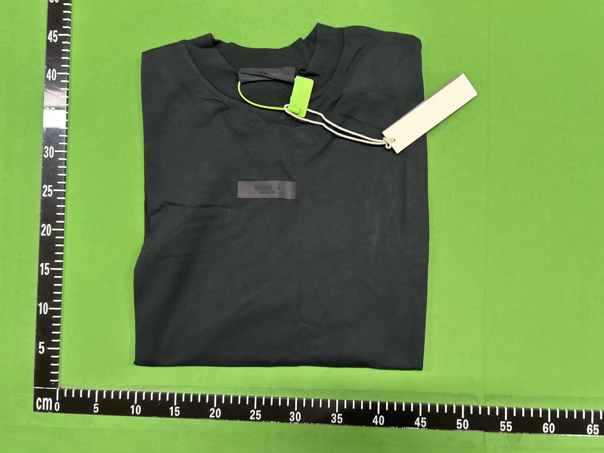ESSENTIALS Fear of God Black Velvet Logo T-Shirt