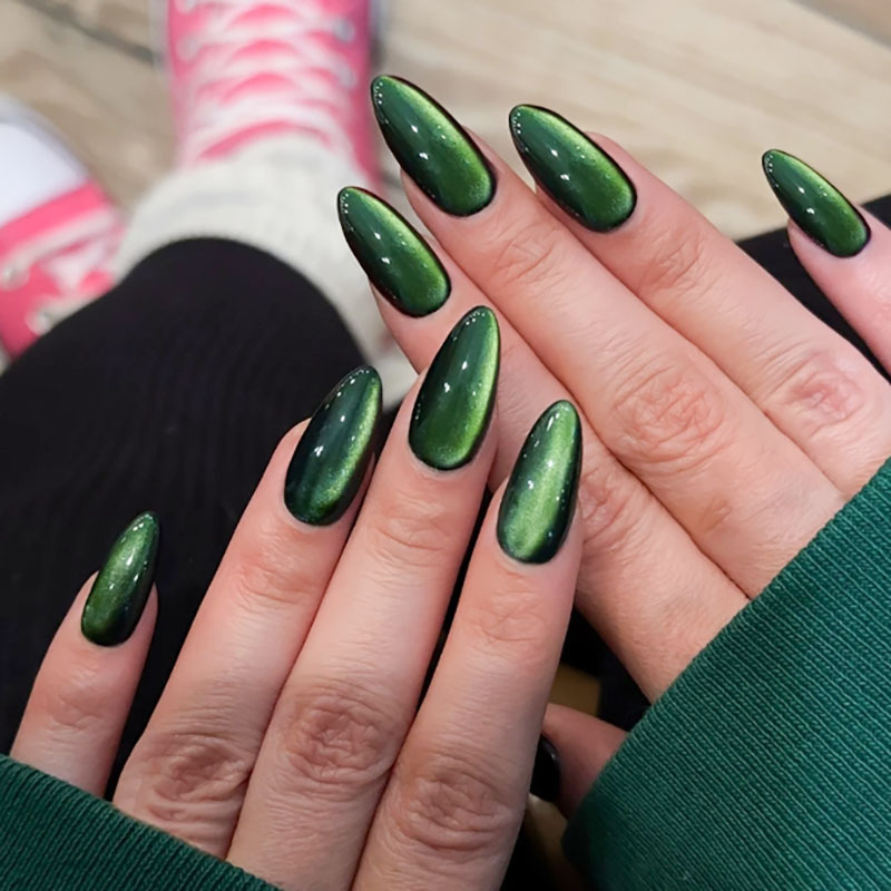 Simple and Fresh Small Light Bulb Cat Eye Cross-Border Style Wearable Nail Tips, Detachable Nails, Whitening Effect, Finished Product, Wholesale from Manufacturer
