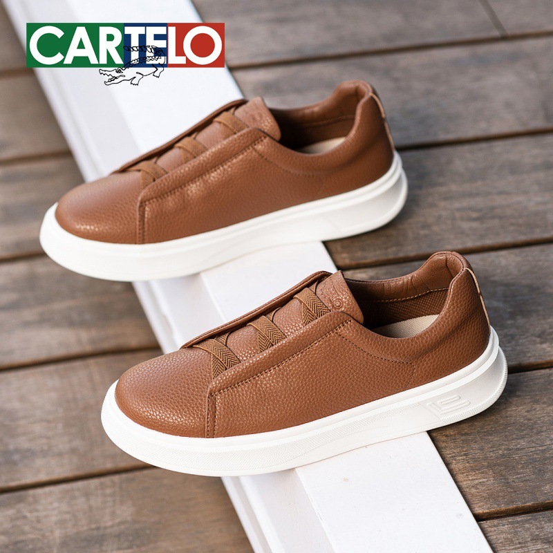 Cardile Crocodile Leather Shoes Men's 2025 New Spring Men's Shoes Thick Sole Increased Business Casual Board Shoes Men's Style