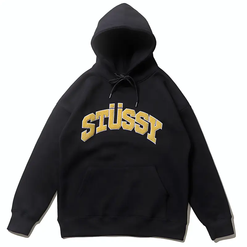 2023 New American Fashion Brand STU Towel Embroidered Hoodie Loose fleece-lined Thickened Sweater Hooded Jacket