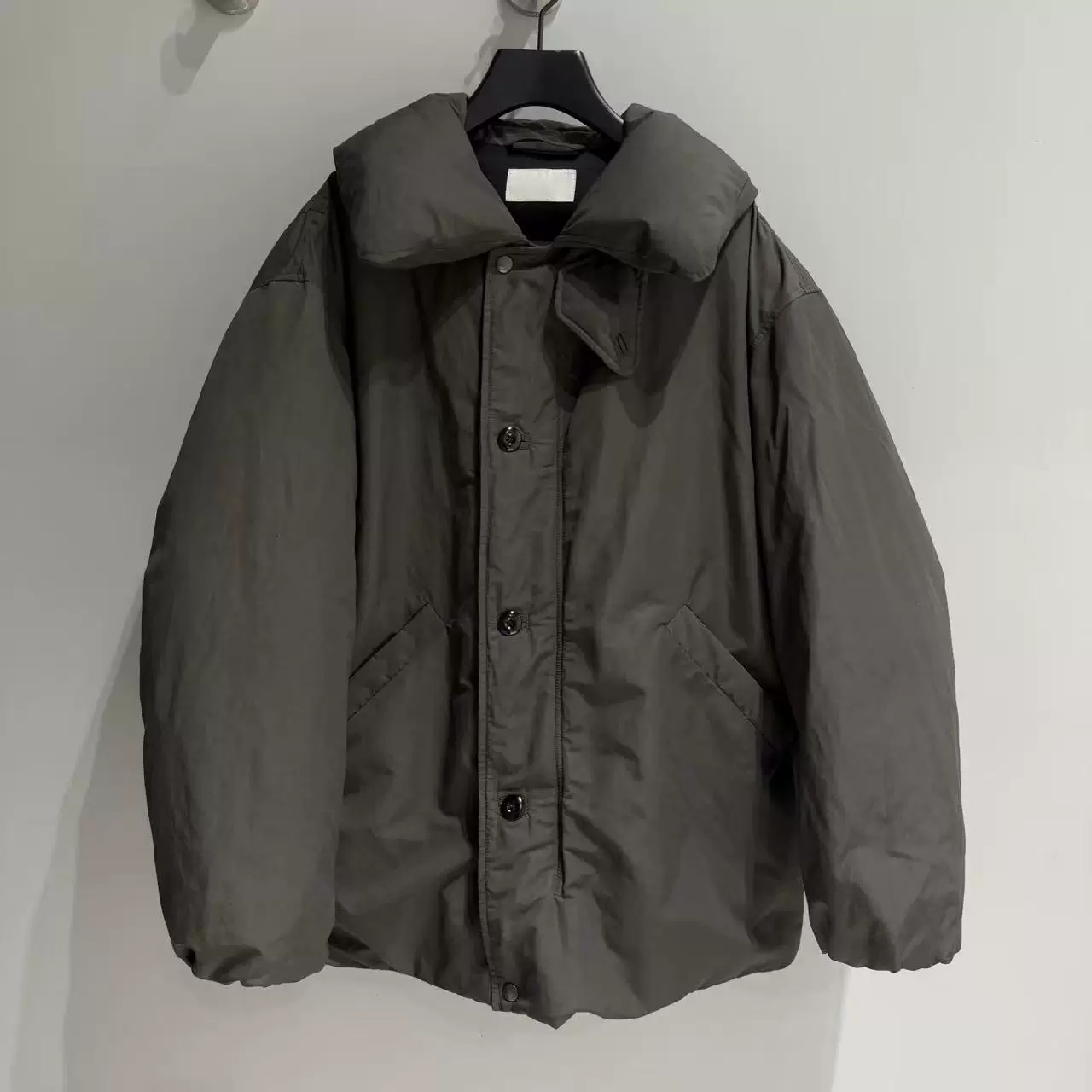 咖啡自主Lem25FW新款棉麻混纺中长款羽绒服（新国标90白鸭绒）