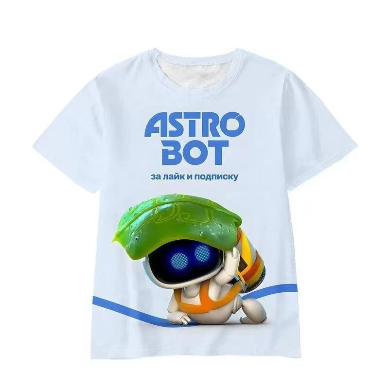 20253D Print T Shirt Short Sleeve Border Cosmic Robot
