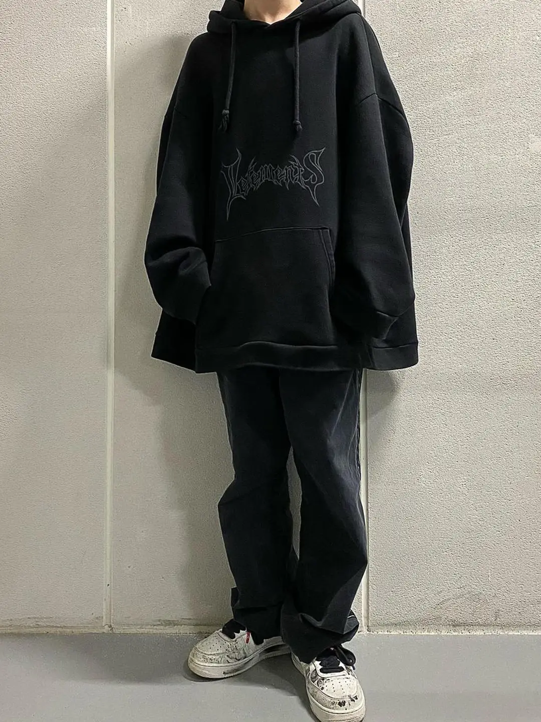 Classic Vtm 16Ss Heavyweight Thick Batwing Sleeve Hooded Sweatshirt for Men, Same Style as G-Dragon, Oversized Jacket