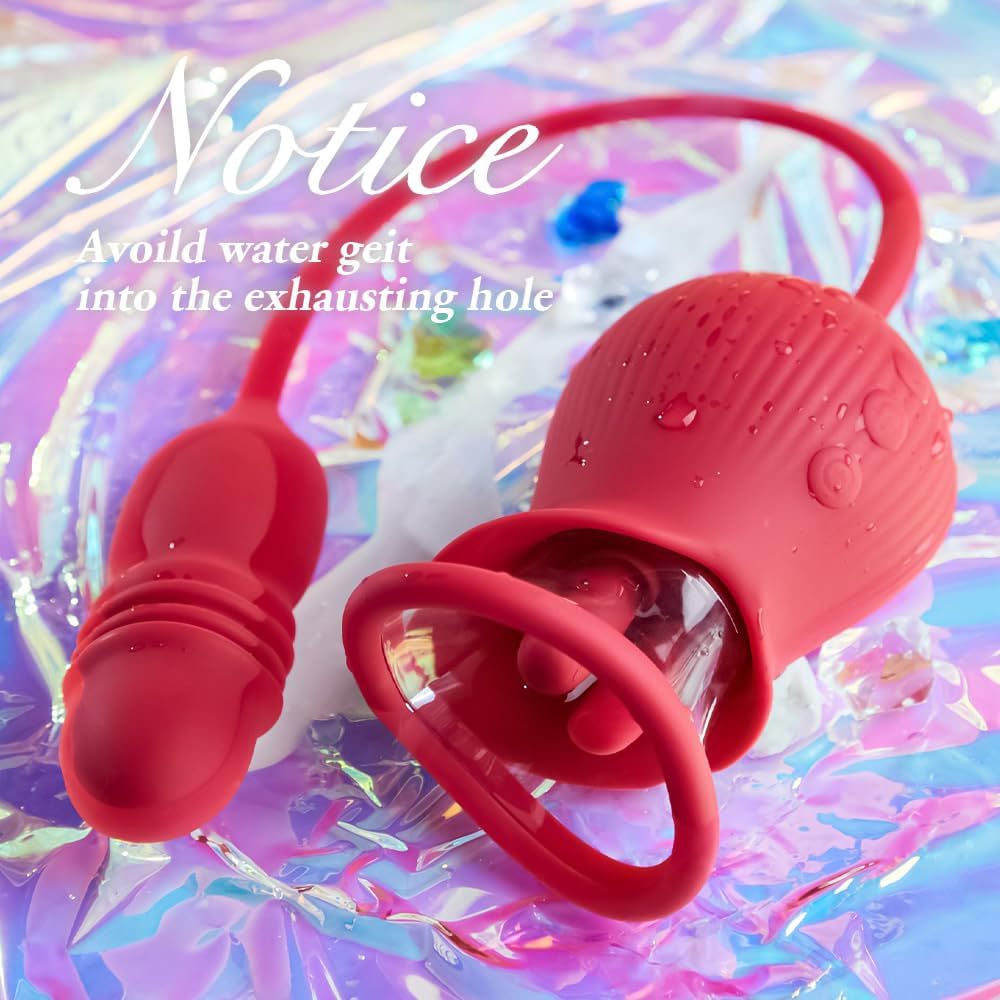 Cross-Border New Romantic Flower breast massager female tongue licking sucking telescopic vibrator in stock wholesale