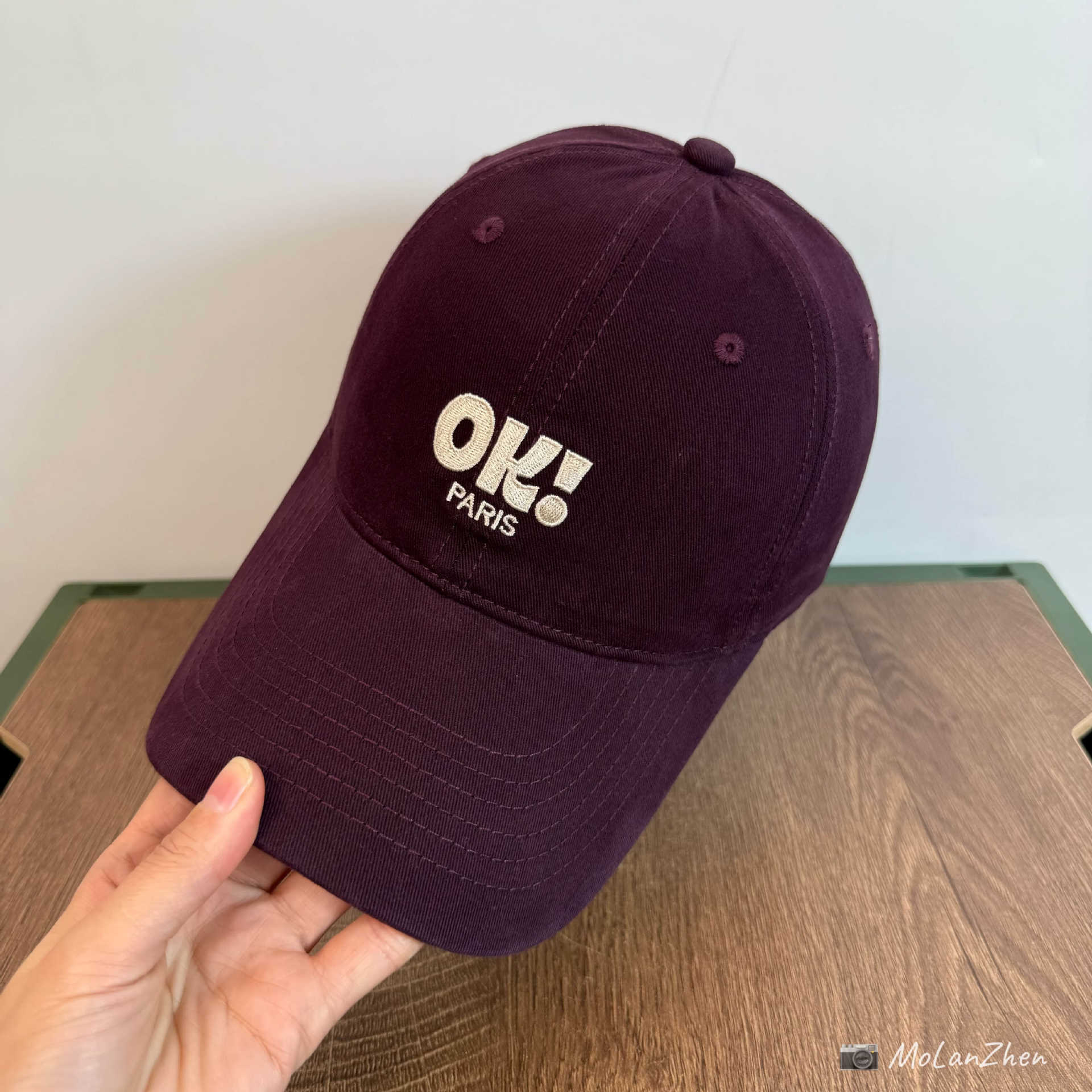 Korean-Style Hats for Men and Women Ok! Paris Embroidered Baseball Cap Spring/Summer Large Head Circumference Soft-Top Duckbill Cap Casual Couple Style