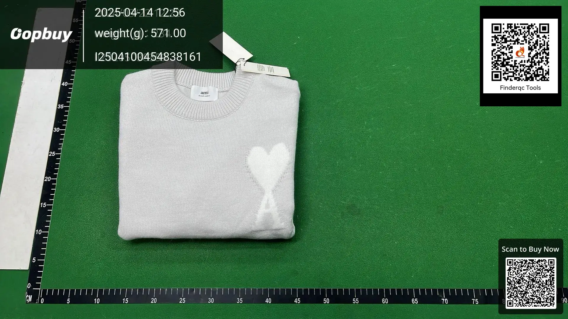 Ami Paris Ami de Coeur Sweater Light Grey