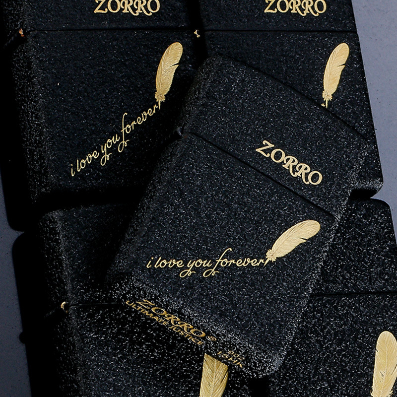 Genuine Wholesale Hong Kong ZORRO ZORRO Brand Kerosene Windproof Lighter Fuel Lighter Creative Black Sand