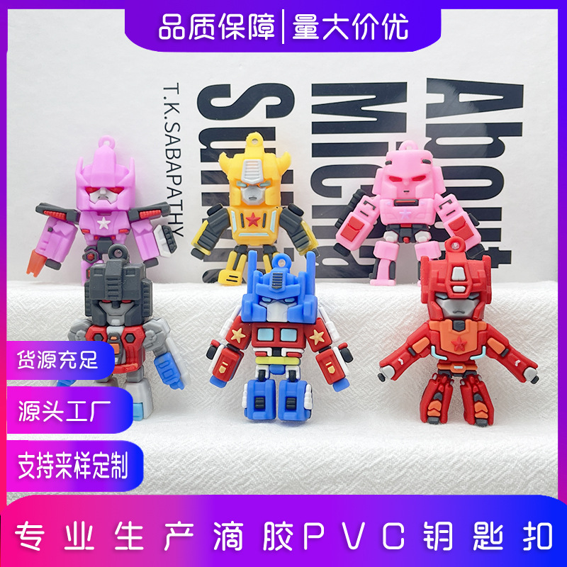 Cross-border Optimus Prime Transformers Robot Keychain Pendant Bumblebee Personality Car Keychain Doll