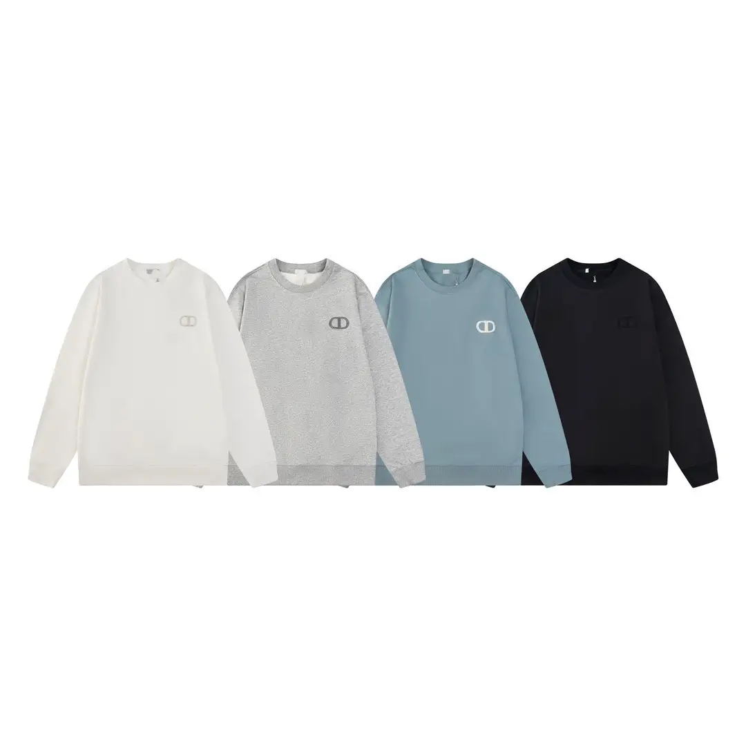 Correct Version Original Label Di Home Badge Embroider Logo High Weight Round Neck Pullover Terry Sweatshirt for Men and Women