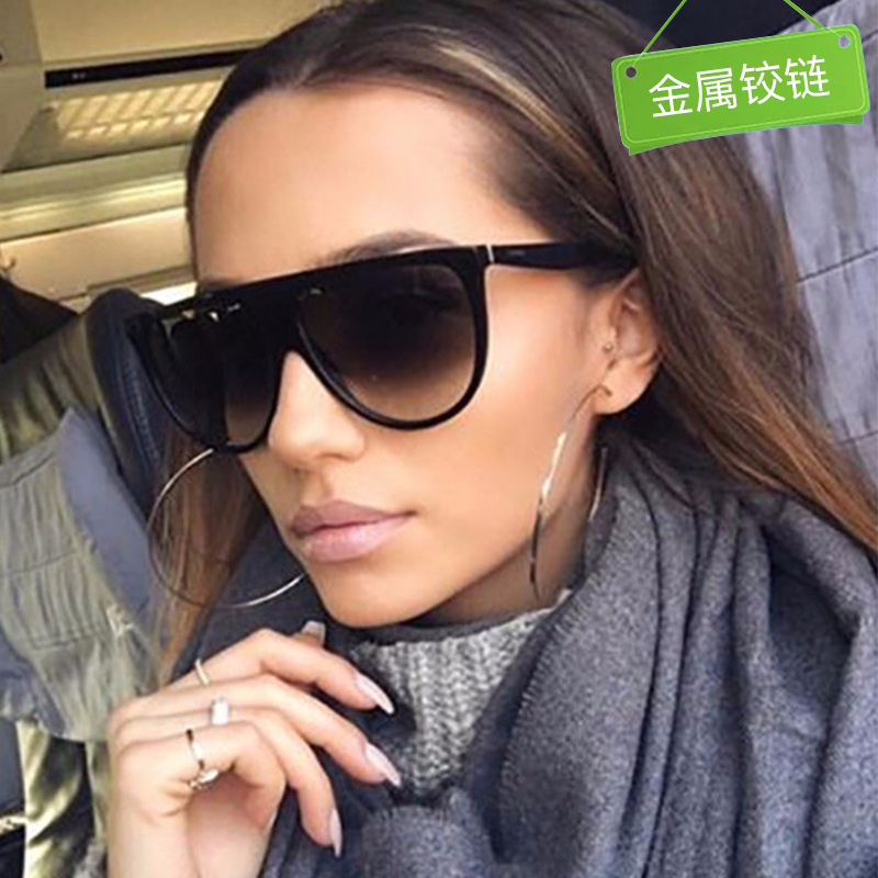 New European and American Large Frame ins Sunglasses One-piece Sunglasses Women's Distinctive Beach Trendy Internet Celebrity Glasses