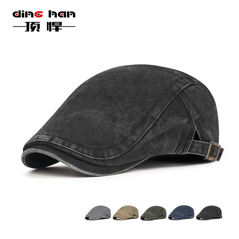 Washed Old Forward Cap Men's and Women's Fashionable All-match British Style Cap Japanese Style Simple Retro Style Beret