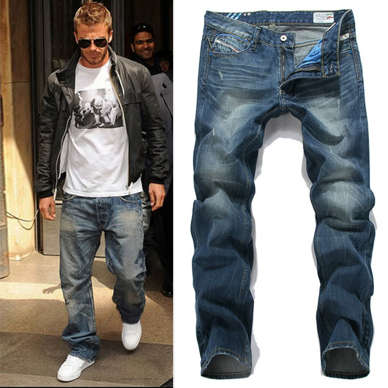 Spring and Summer Trendy Brand Jeans for Men, Fashionable Straight-Leg Loose Fit, Slim Fit, Large Size, Vintage Straight-Leg Casual Jeans, Trendy Foto QC de TAOBAO na Qualit.ly