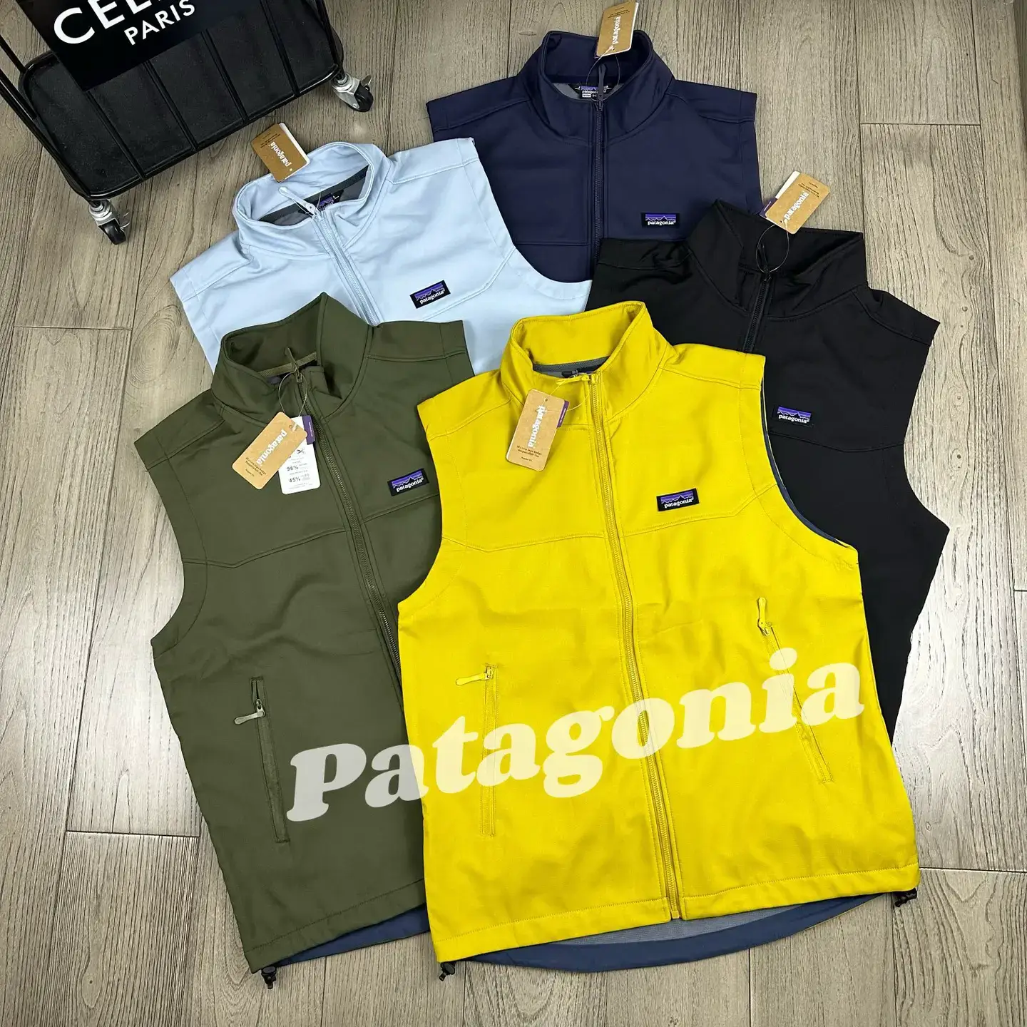 pata巴塔秋冬季户外防风防泼水软壳外套纯色立领加绒宽松马甲背心