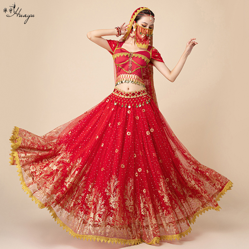 Exotic Indian Dance Performance Suit Adult Women's New Large Swing Dress Western Princess Dancer Performance Suit