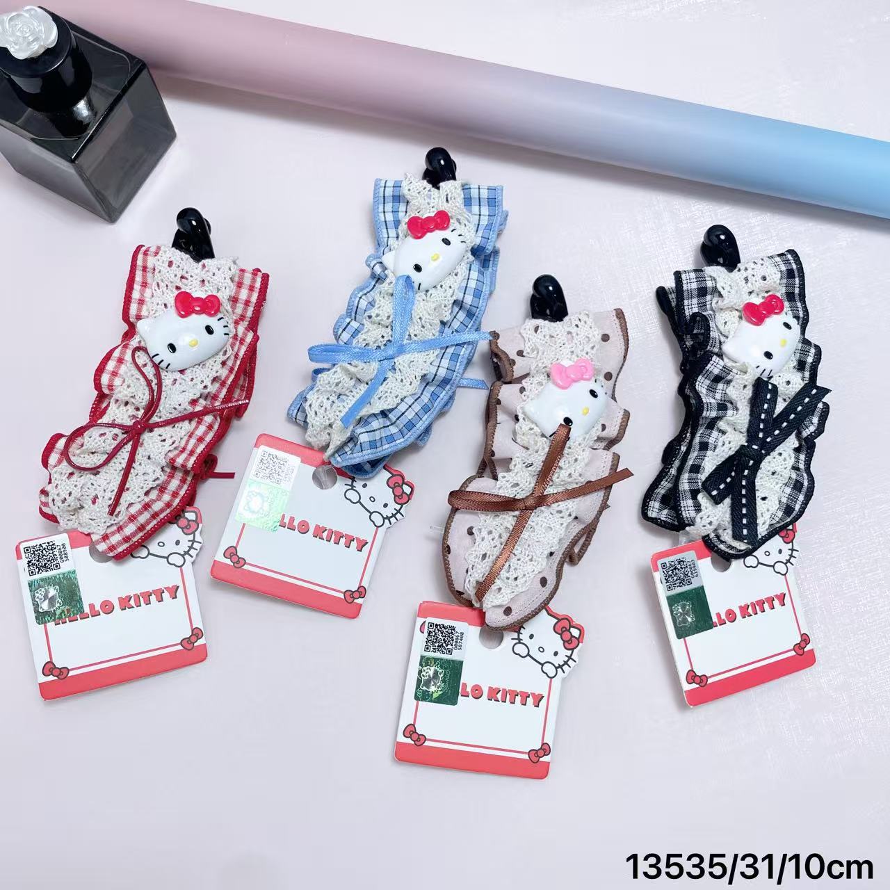 Officially Licensed Sanrio Hello Kitty Pink and Coffee Color Contrast Cute and Elegant Banana Clip 13534