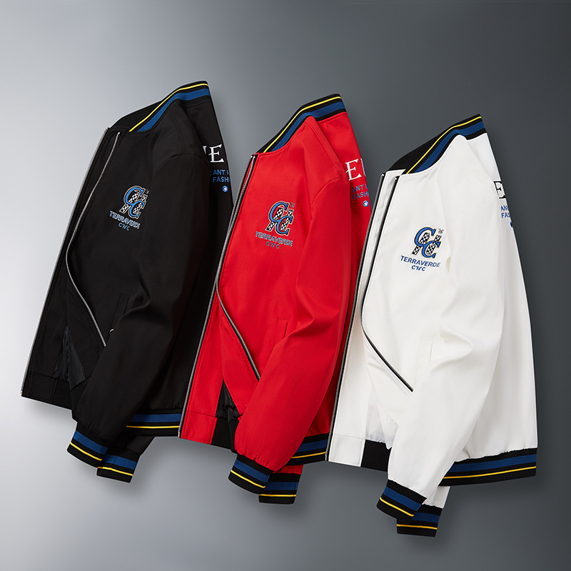 European Goods Light Luxury Heavy Industry Embroidered Casual All-match Baseball Collar CNC Explosive Jacket Men's Handsome Jacket