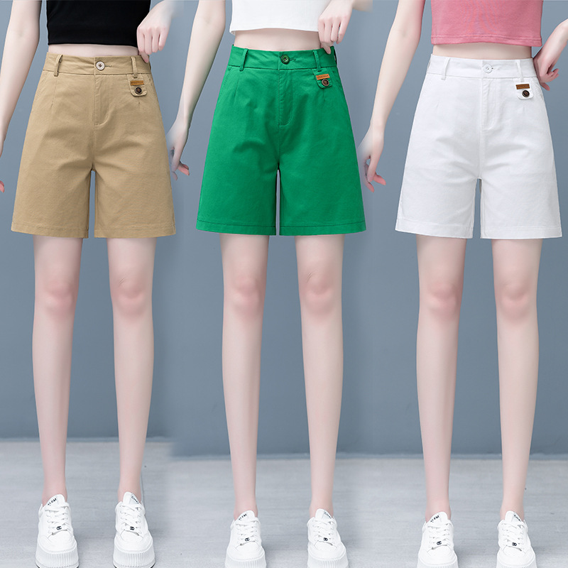 Tooling Shorts Women's 2023 Summer New High Waist Slimming Thin Straight A- line Quarterly Pants 1688 Bottoms