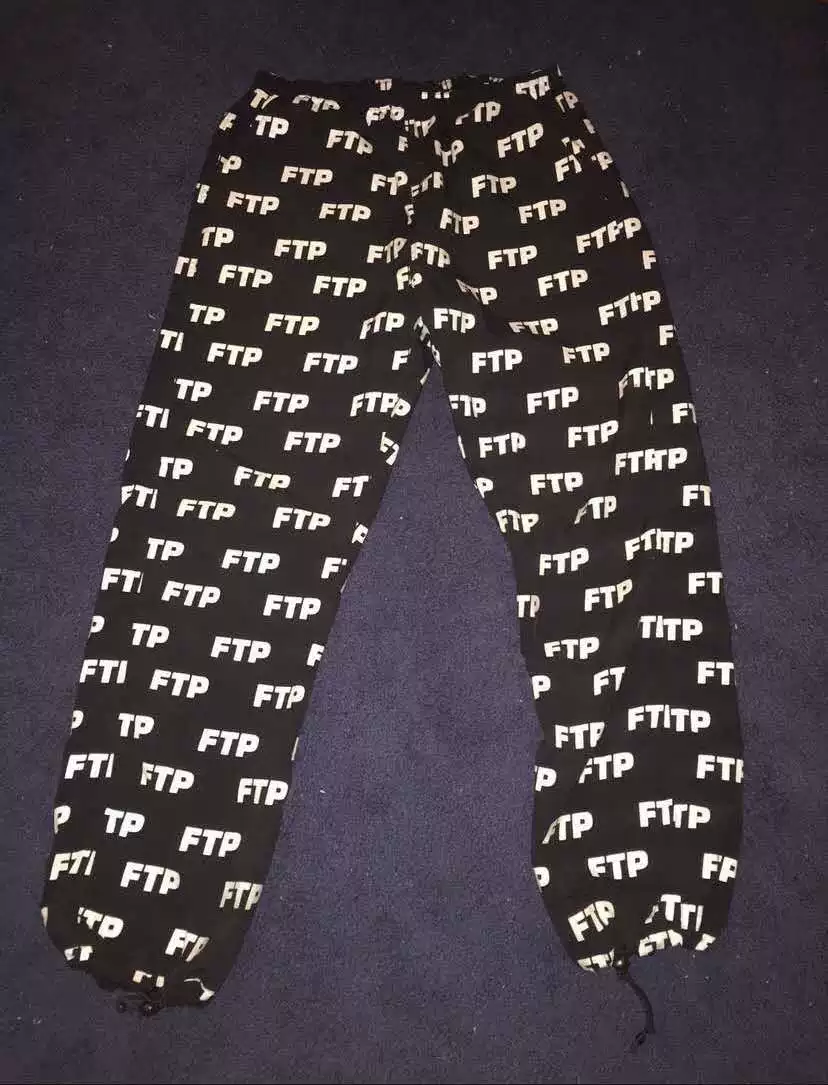 [in Stock] Ftp Fuckthe Population All Overprint Full Print Multi-Label Thick Sweatpants