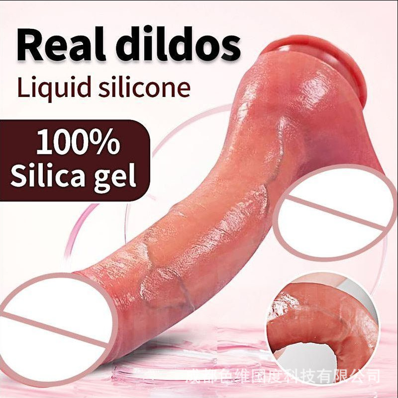 Foreign trade cross-border simulation penis female masturbation dildo liquid silicone adult sex tools wholesale delivery