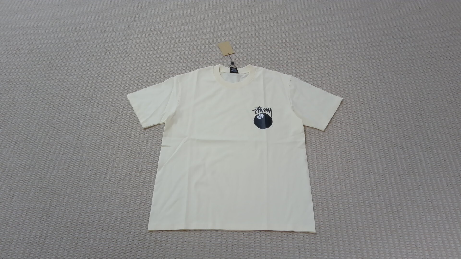 Stussy 8 Ball Short Sleeve T-Shirt Cream QC