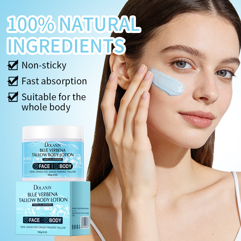 Foreign Trade Cross-Border Blue Verbena Beef Fat Body Lotion Anti-Aging Facial Care Moisturizer Lotion Skin Care Products Amazon