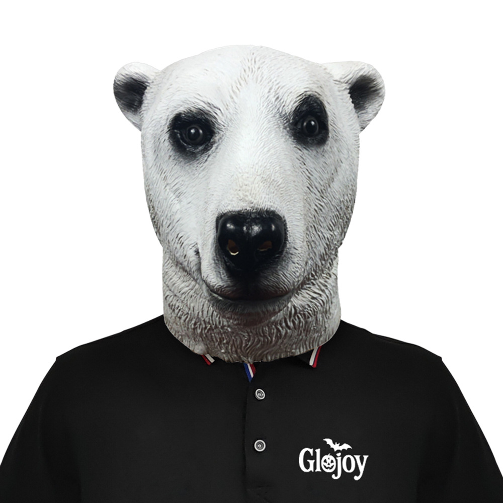 Cute Polar Bear Funny Animal Headgear Masquerade Cross-Border Live Broadcast Mask Halloween Party Performance Props