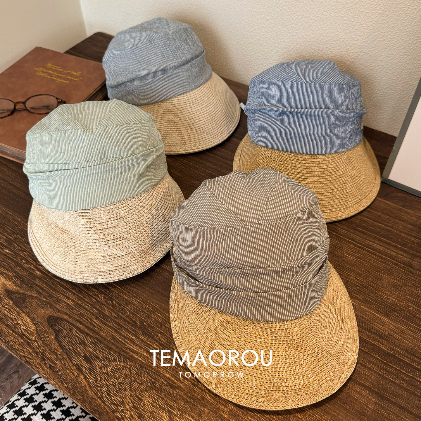TEMAOROU TOMORROW Straw and Linen Blend Hat