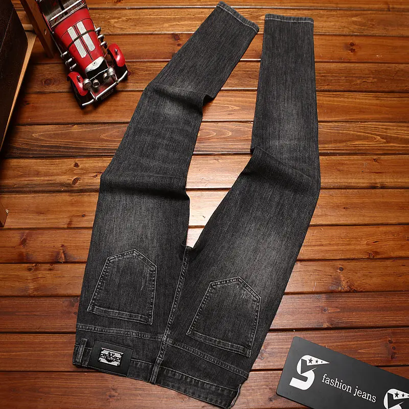 High-end Embroidered Jeans Men's Slim-fit Leggings Summer Thin Hot Drilling 2025 New Spring/Summer Trousers