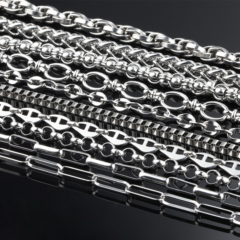 Stainless Steel Features Fashion Jewelry Titanium Steel Chain Plain Chain Handmade Chain diy Necklace Bracelet Cuban Chain Matching Chain