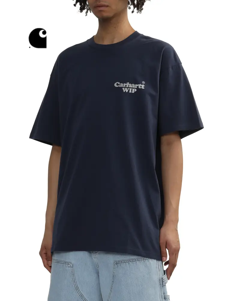 Carhartt Wip Short-Sleeved T-Shirt Men's Spring and Summer New Realistic Style Heart-Shaped Chain Pattern Printing 034663 O