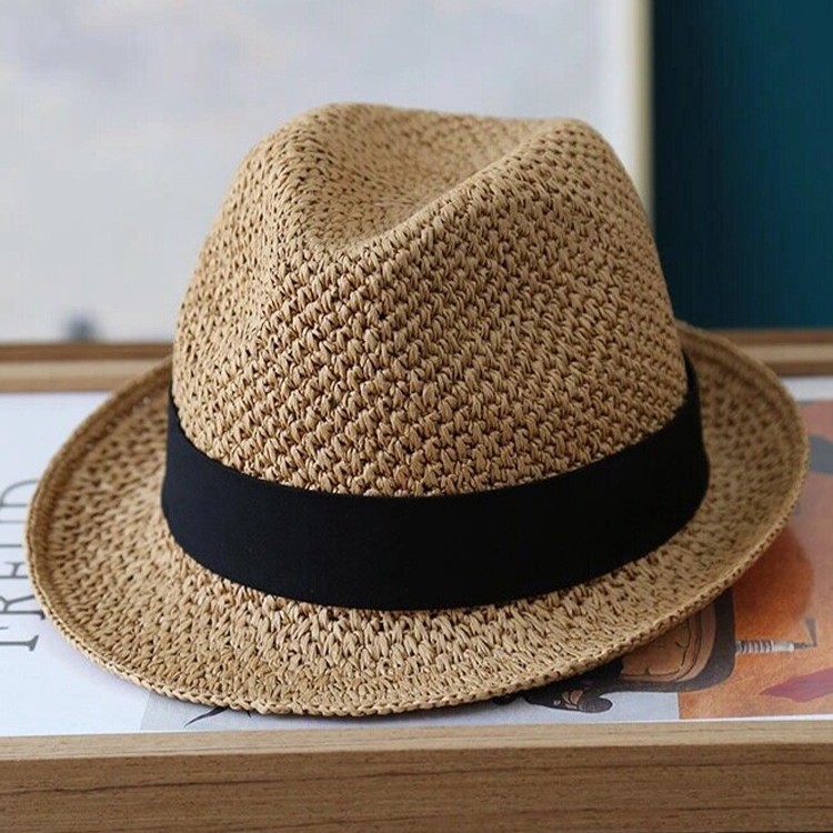 2025 New British Style Handmade Crochet Jazz Hat Holiday Travel Spring and Summer Sunshade Sunscreen Hat