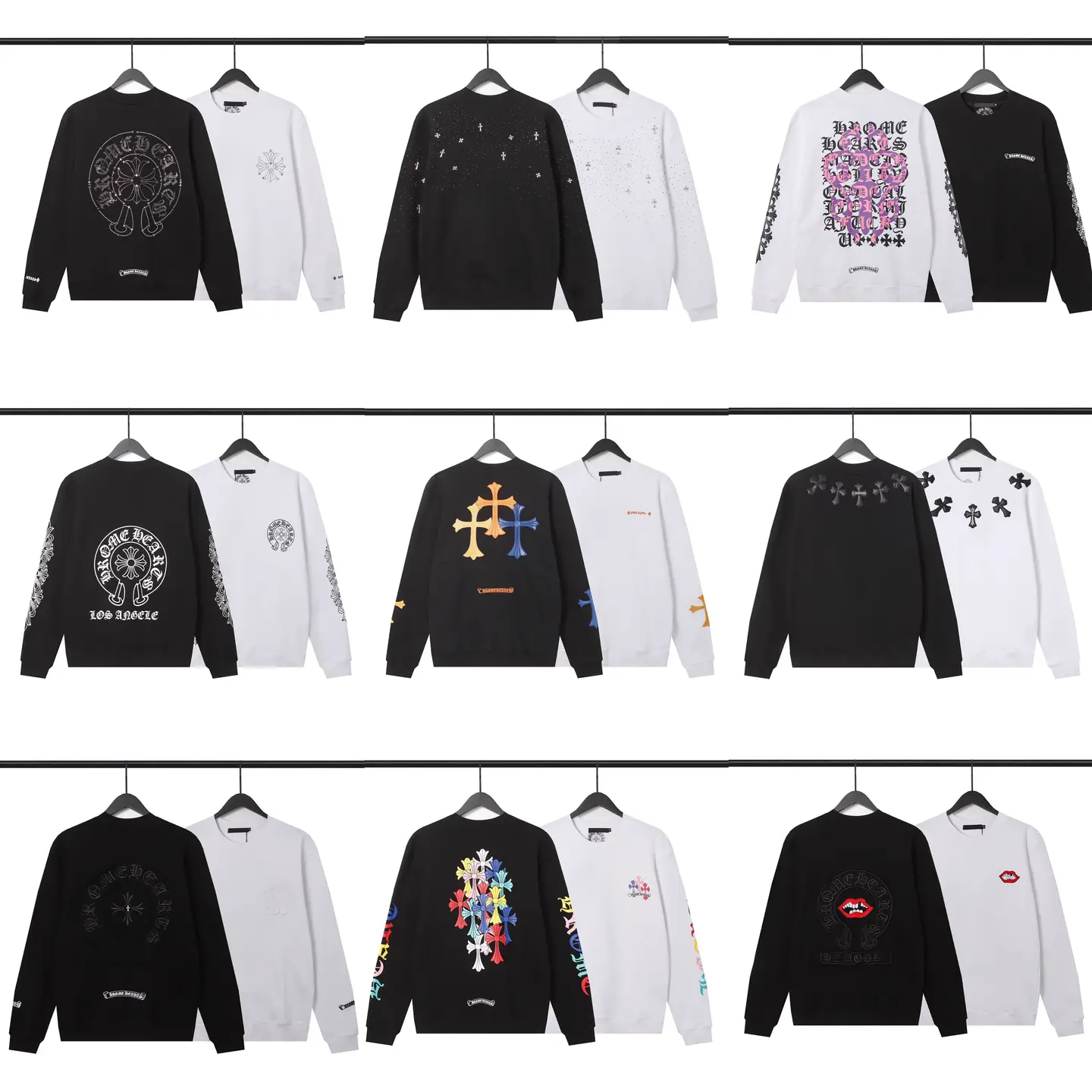 Tide Fo Crow Heart Pullover Sweatshirt Men Women Flagship Store 25SS New Cross Embroidery Long Sleeve Jacket
