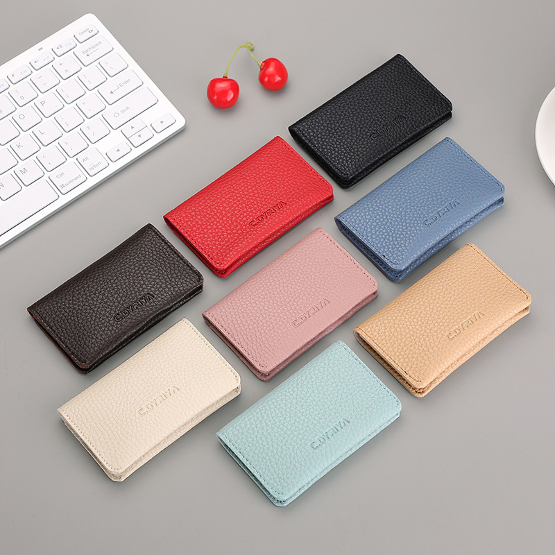 Small Card Bag Women's New Ultra-thin Bank Card Holder Men's Card Holder Small Mini Storage PU Leather Change Card Bag