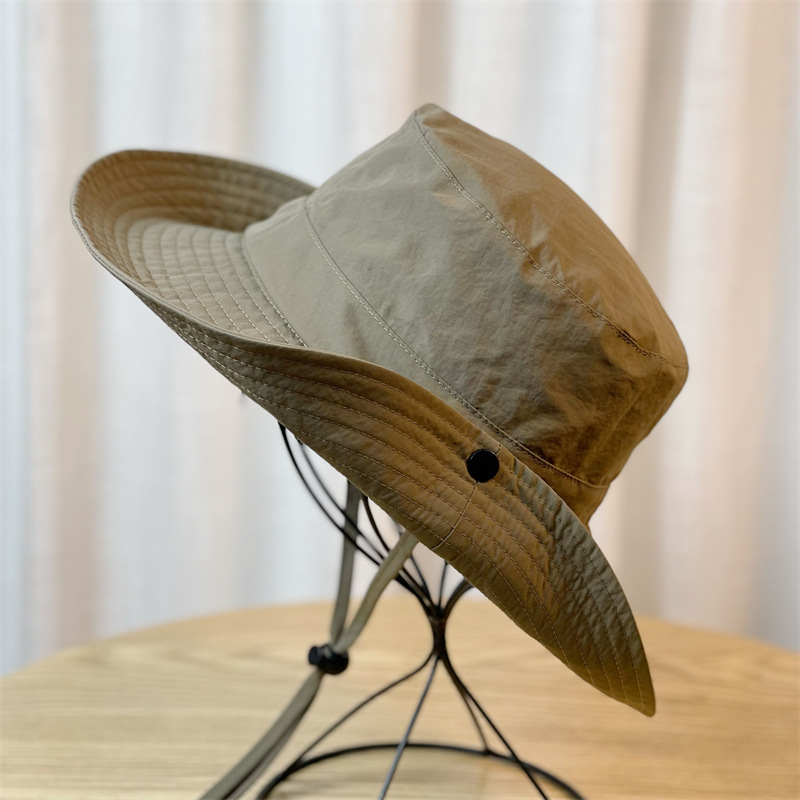 Four Seasons Pure Color Quick-Drying Fisherman Hat Anti-Uv Sun Hat for Men and Women Outdoor Thin Western Cowboy Mountaineering Hat