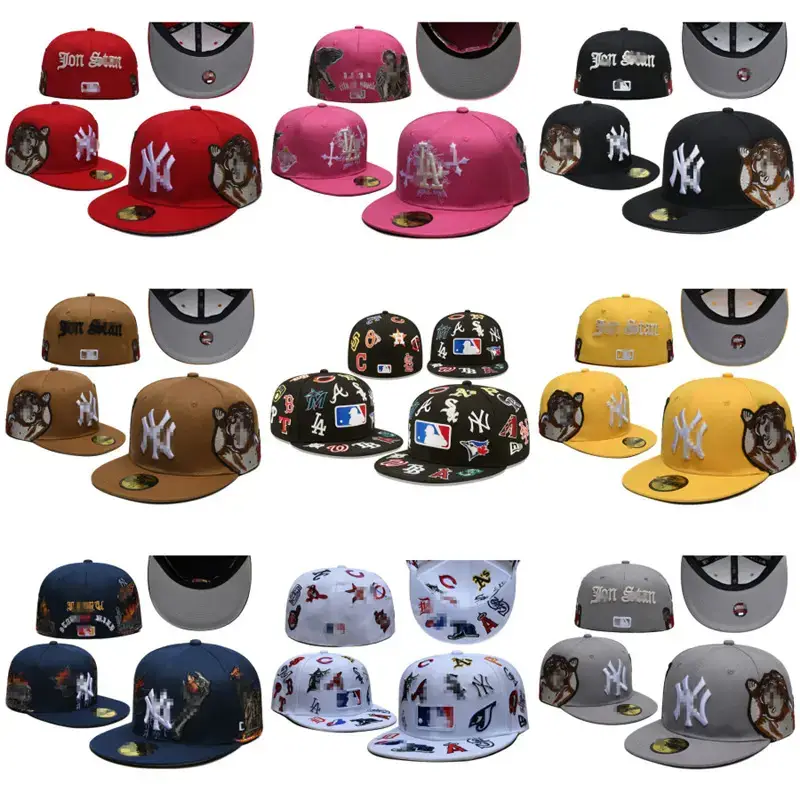 MLB full standard baseball hat men's and women's embroidered hat outdoor sunscreen cap new closed cap angel doll hat