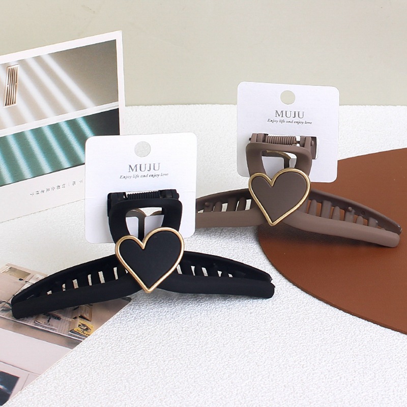 Advanced sense ribbon love big grip clip exquisite card bar code hair clip hand-felt paint back head shark clip