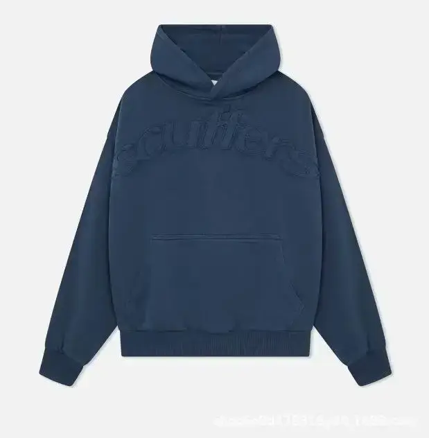 European and American youth trend hooded sweatshirt autumn and winter new style loose and comfortable solid color letter sweatshirt