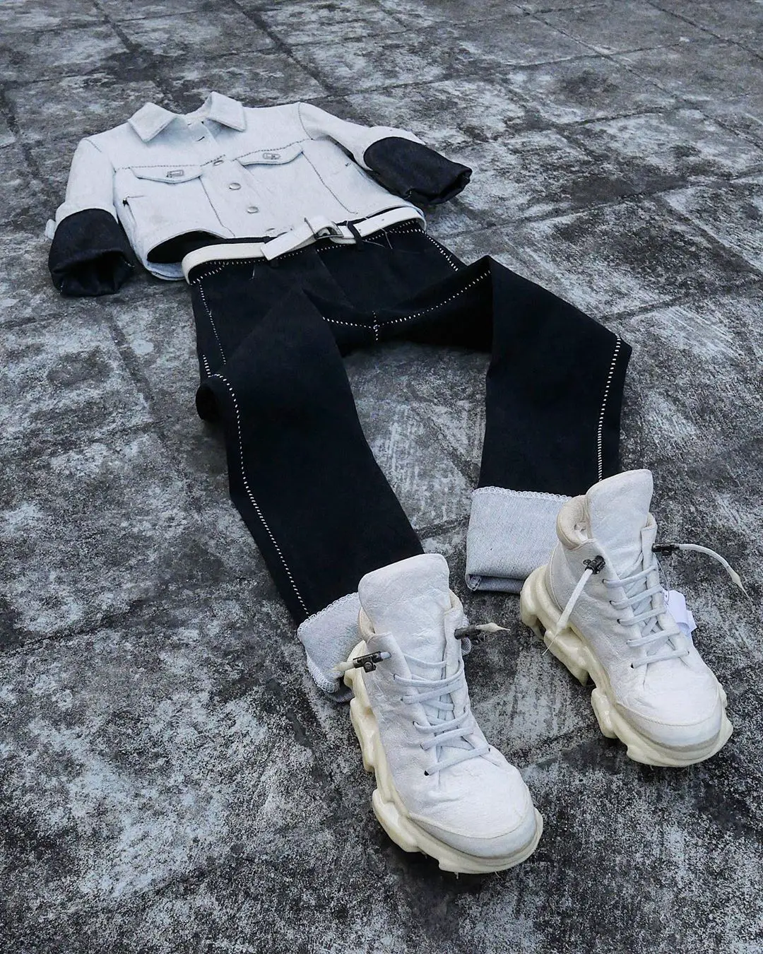 -TTULF- ORIGINAL PIONEER HANDMADE DRIP CCP STYLE CHEESE SOLE DRIP RUBBER HIGH-TOP LOAFERS