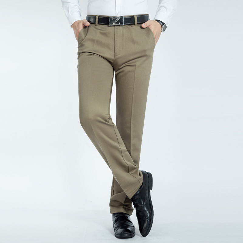 Counter Jiumu Men's Casual Pants Autumn and Winter Thick Middle-aged Business All-match Hanging Pants Dad's Casual Pants
