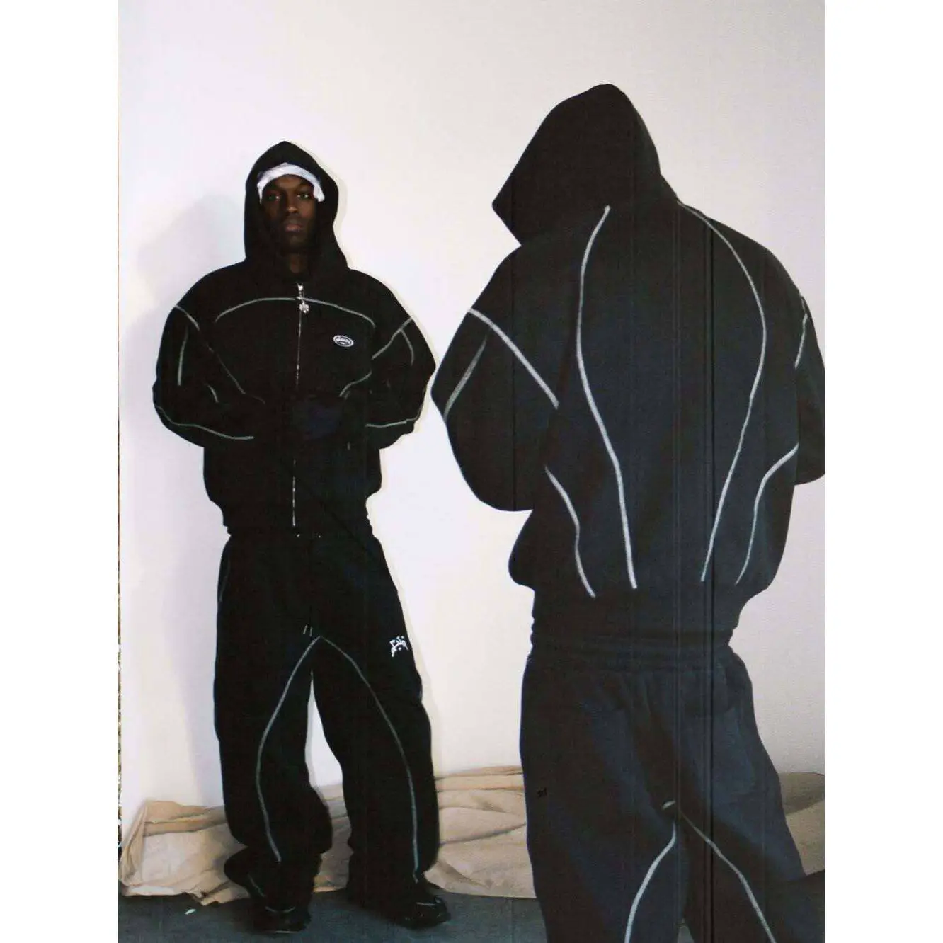 American y2k street retro zipper lazy style sweatshirt cardigan hooded jacket long sleeved versatile top pants