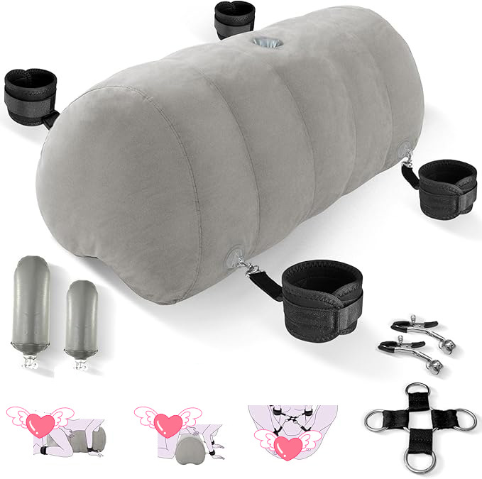 Inflatable Sex Pillow, Hand and Foot Cuffs, Sm Mood Breast Clamps, Couple Sex Toys, Adult Sex Toys