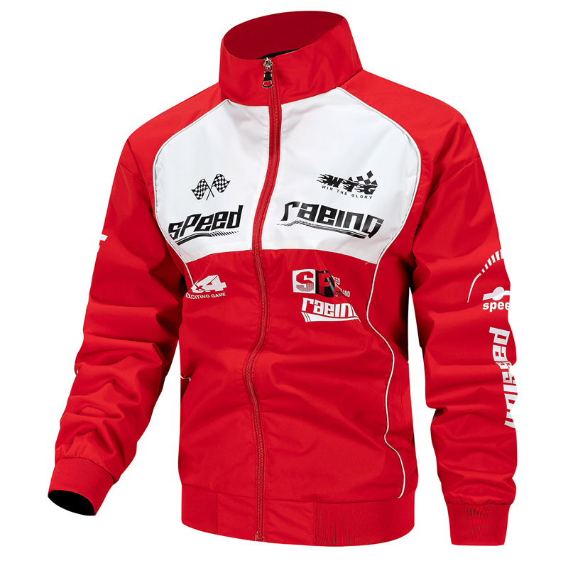 Cross-Border Foreign Trade Tiktok Kuaishou Live Broadcast Popular Racing Jacket Men's Casual Jacket Autumn Stand Collar Jacket Men's Clothing