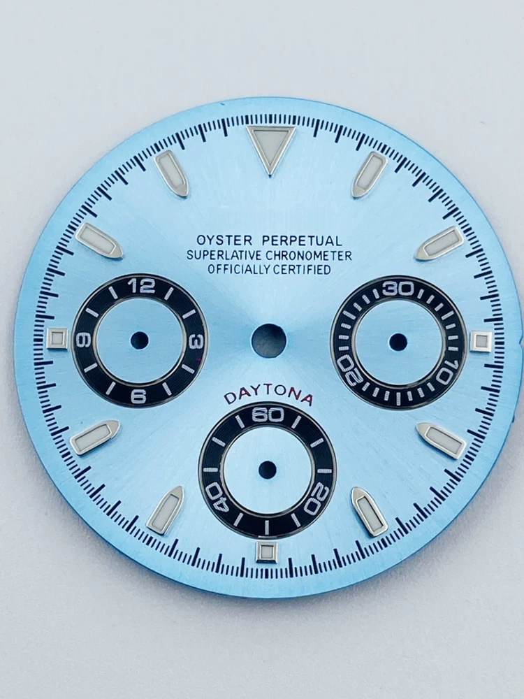 New 29.5mm Dial Vk63 Quartz Movement Watch Modification Parts Green Luminous Dial Three-Eye Dial Accessories QC-foto van TAOBAO op Qualit.ly