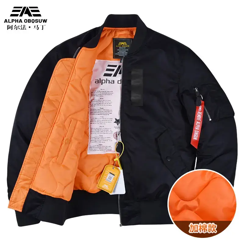 Alpha Martin Trendy Flight Suit Outwear Men Autumn Winter Thick Loose-Fitting MA1 Classic Pilot Jacket